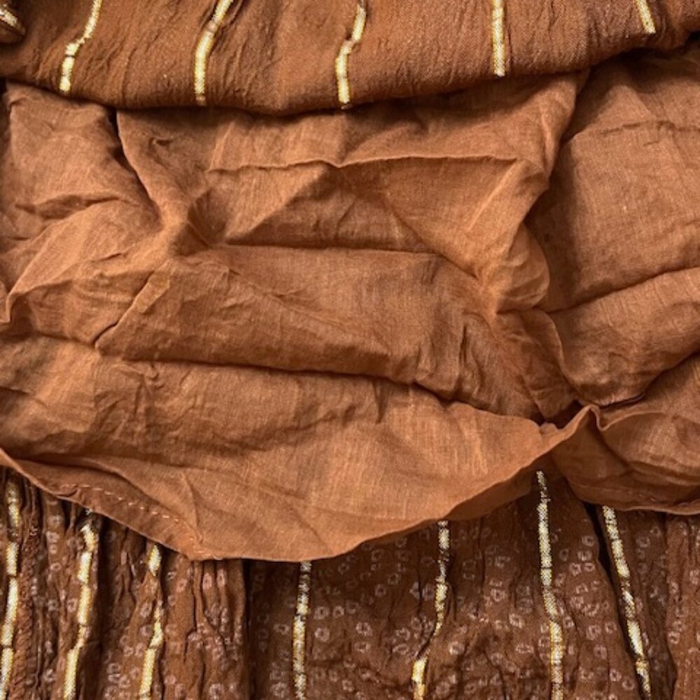 Brown Boho Maxi Dress with V-Neck - Picture 8 of 9